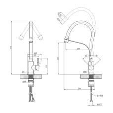 Змішувач Kroner EdelstahlKlassisch-ESG03593GRA (CV035454)
