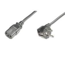 Кабель живлення DIGITUS Schuko 90/M - C13/F, 0.75м, чорний