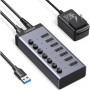 Концентратор Ugreen USB 3.0 to 7xUSB 3.0 with power supply CM481 gray (90307) Концентратор Ugreen USB 3.0 to 7xUSB 3.0 with power supply CM481 gray (90307)