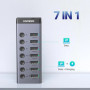 Концентратор Ugreen USB 3.0 to 7xUSB 3.0 with power supply CM481 gray (90307) Концентратор Ugreen USB 3.0 to 7xUSB 3.0 with power supply CM481 gray (90307)