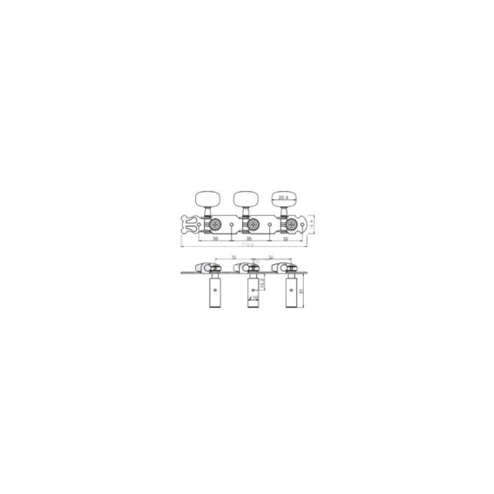 Кілки для гітари Paxphil JC78 3+3 NI