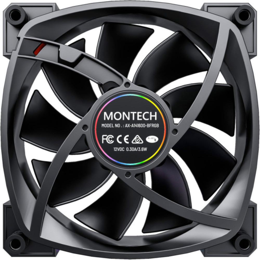 Кулер до корпусу MONTECH RX140 PWM BLACK