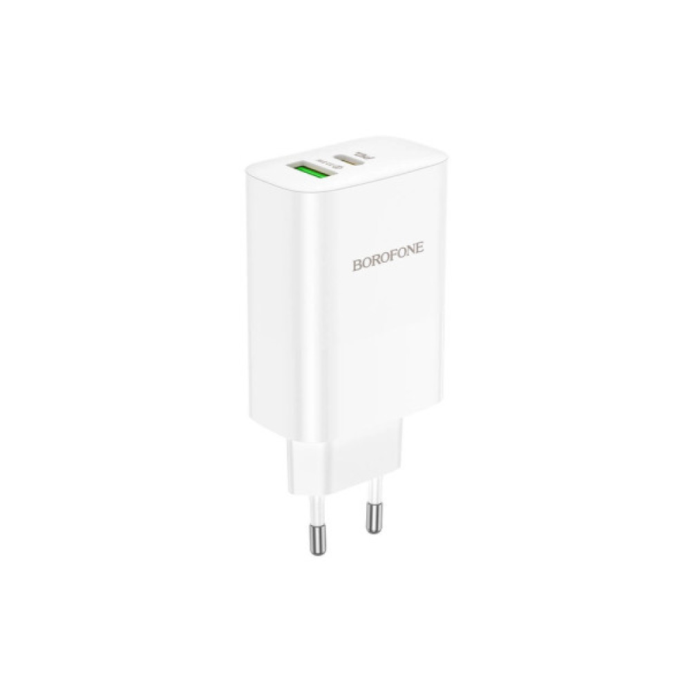 Зарядний пристрій BOROFONE BN10 Sunlight 1xUSB-C PD65W + 1xUSB-A White (6974443388190)