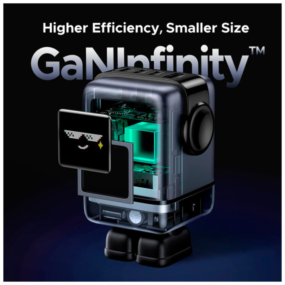 Зарядний пристрій Ugreen 1xUSB + 3xUSB-C GaN 100W Robot X688 gray (45515B)