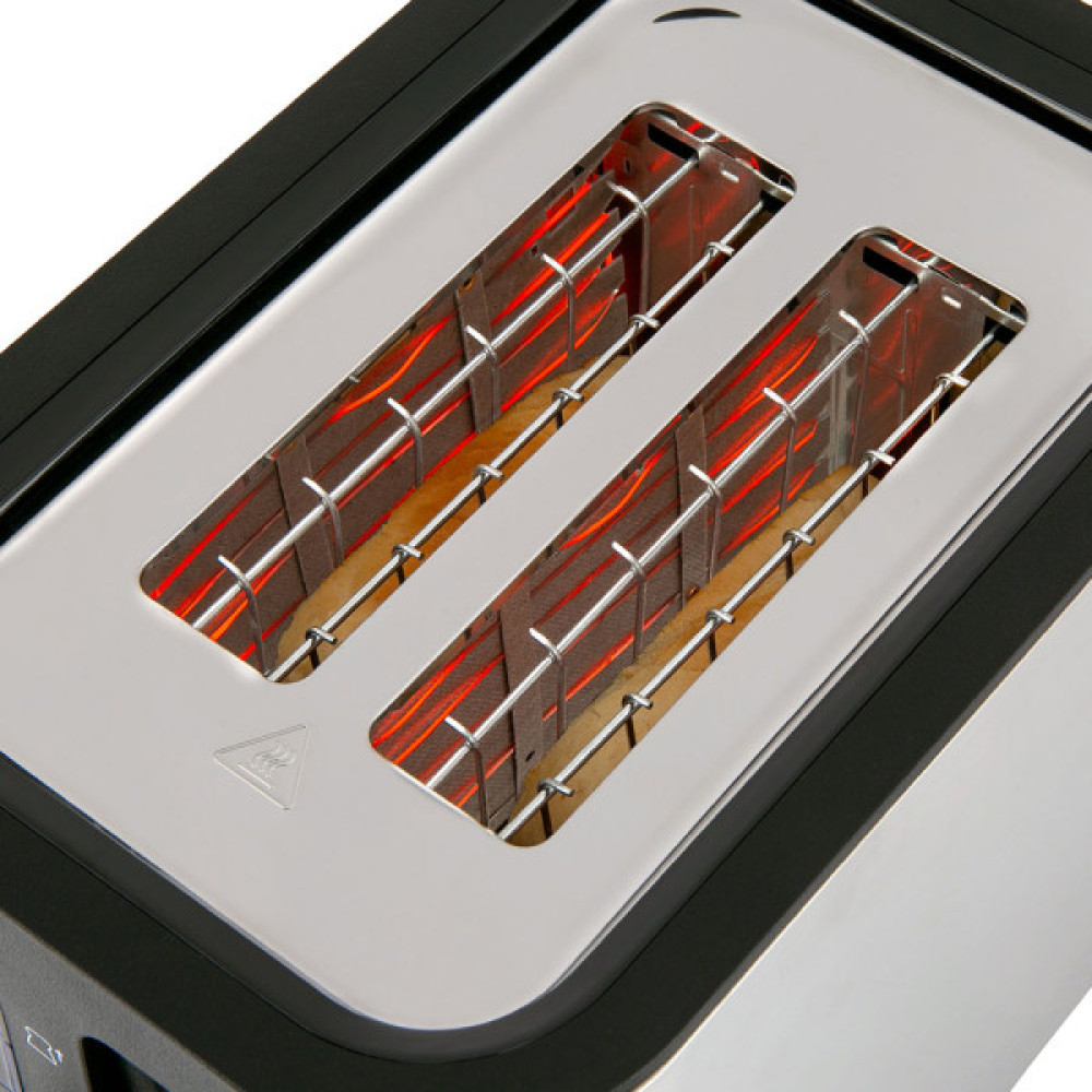 Тостер  Russell Hobbs Heaton, нержав., підігрів,разморозка, чорний+нерж