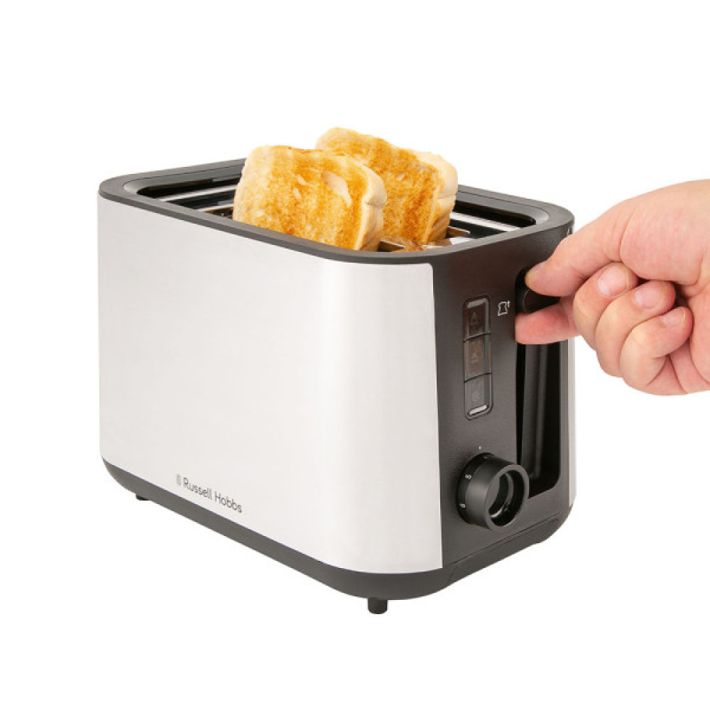 Тостер  Russell Hobbs Heaton, нержав., підігрів,разморозка, чорний+нерж