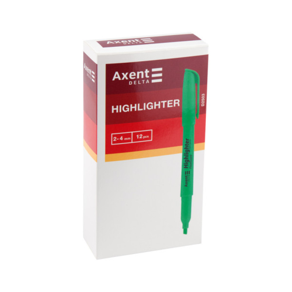 Маркер Axent Highlighter 2-4 мм клиноподібний жовтий (D2503-08)
