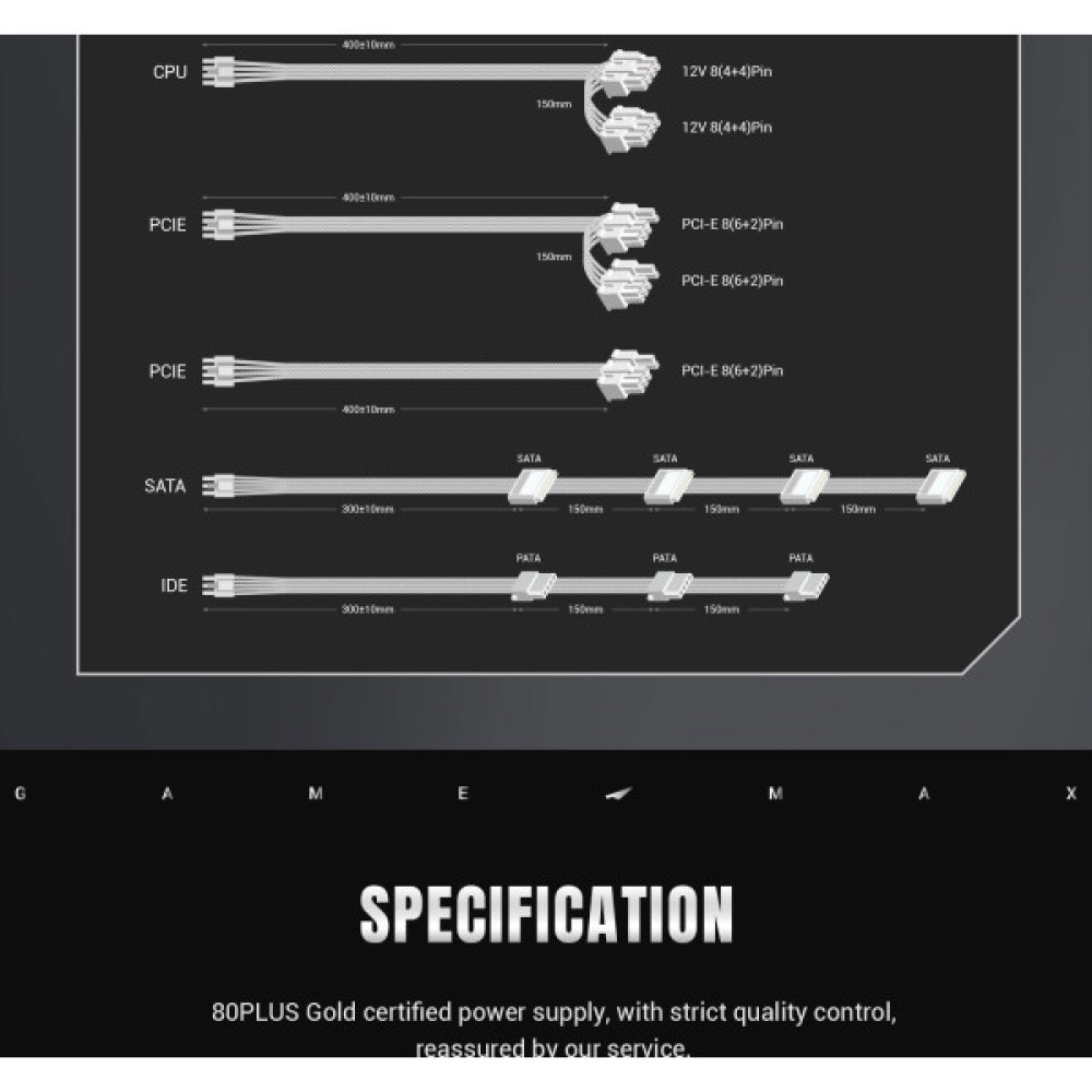 GAMEMAX GS 750G WH V25
