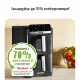 Мультипіч Tefal Easy Fry Crispy Stack, 2700Вт, чаша-6+4л, сенсорне керув., 2 чаши, гриль, пластик, чорний