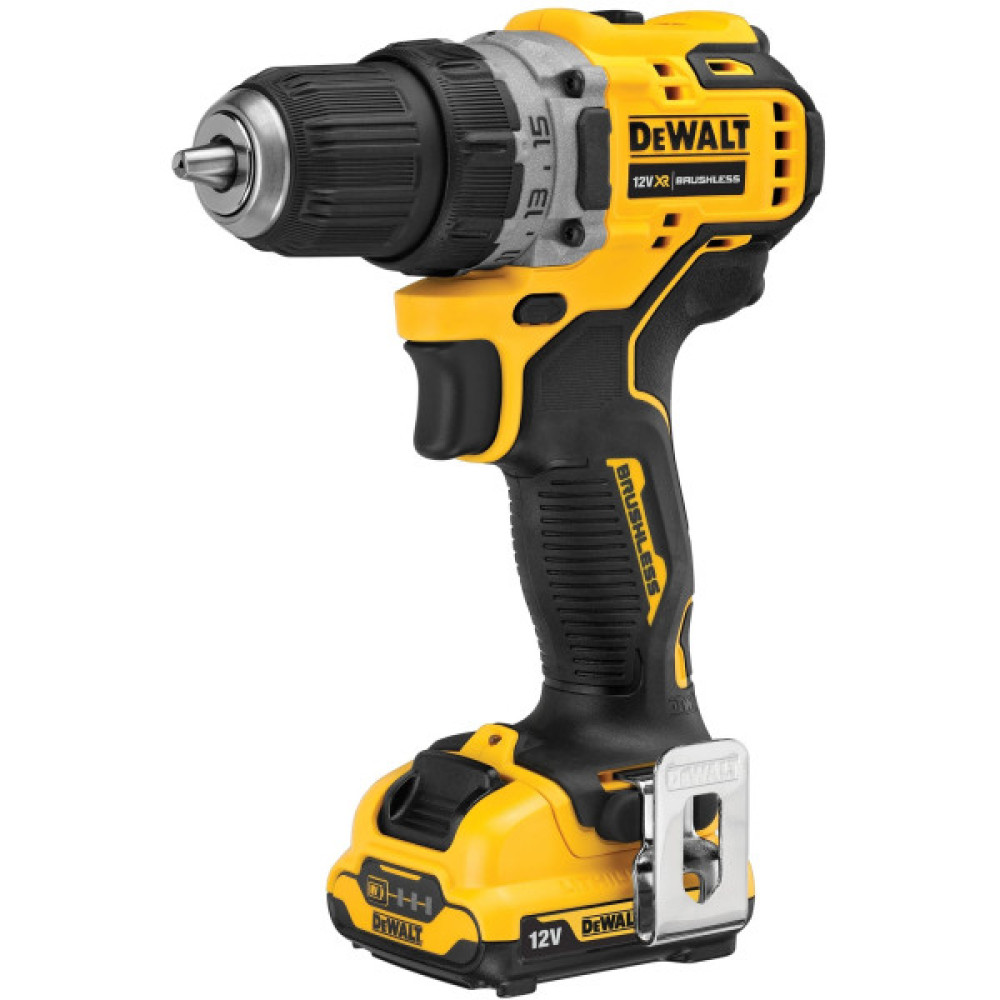 Дриль-шурупокрут DeWalt безщітковий XR Li-Ion 12В акб 2х2А·год 57.5Нм 425-1500об/хв патрон 10мм ЗП кейс 1.1кг