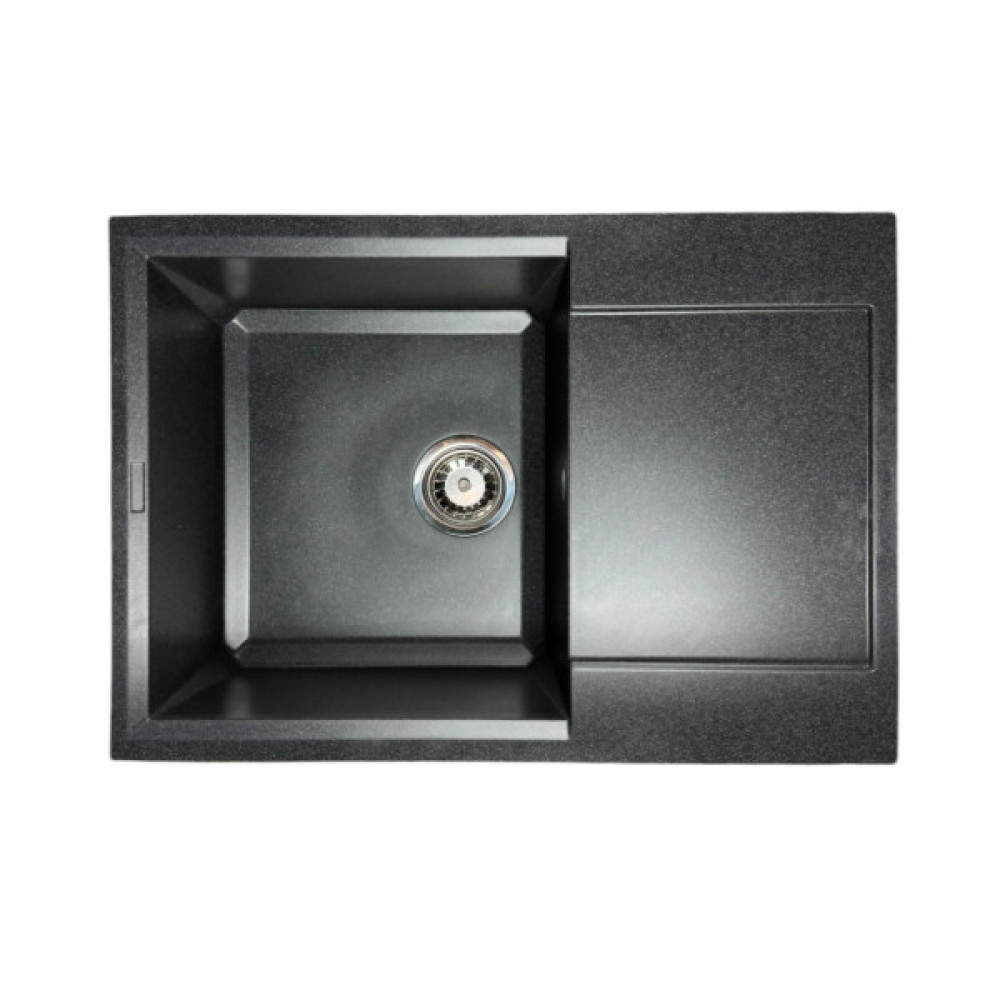 Набір кухонний Adamant Horizon Medium, штучний камінь, прямокут., з крилом, 700х500х230мм, чаша - 1, врізна, графіт + змішувач та дозатор