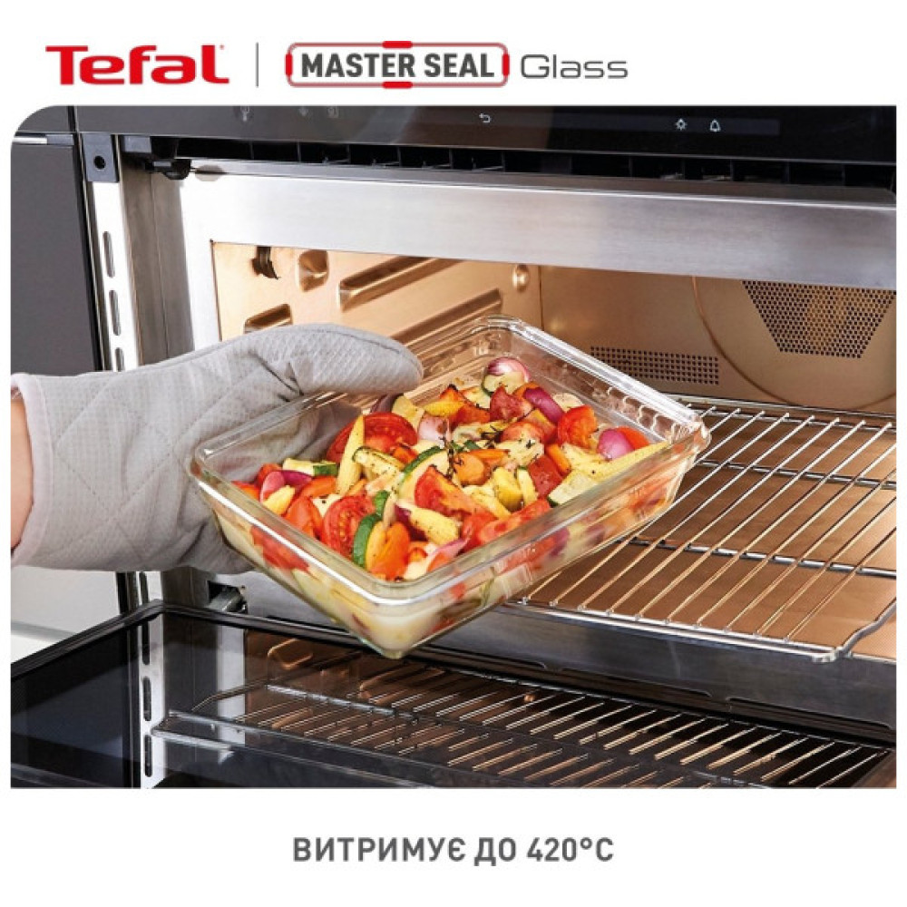 Харчовий контейнер Tefal Master Seal, Набір 3шт, жаростійке скло, прозорий (N1050910)