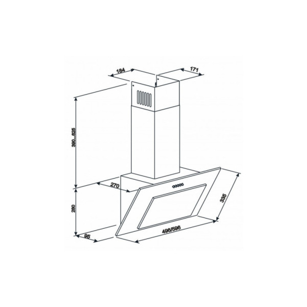 Витяжка кухонна Eleyus VERTICAL 470 60 BL
