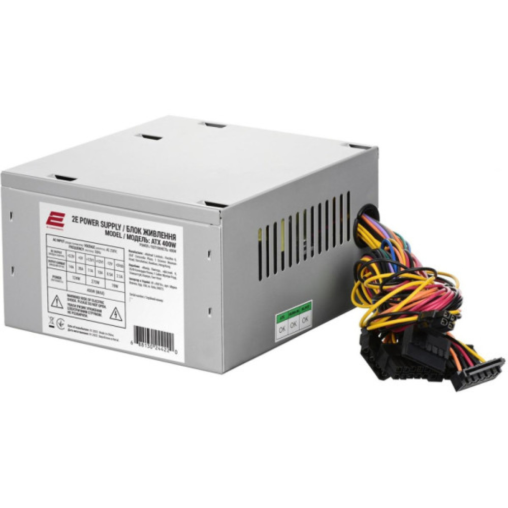 Блок живлення 2E ATX400 (400W), 120mm, 1xMB 24pin(20+4), 1xCPU 4pin, 1xMolex, 3xSATA, Bulk (2EATX400) Блок живлення 2E ATX400 (400W), 120mm, 1xMB 24pin(20+4), 1xCPU 4pin, 1xMolex, 3xSATA, Bulk (2EATX400)