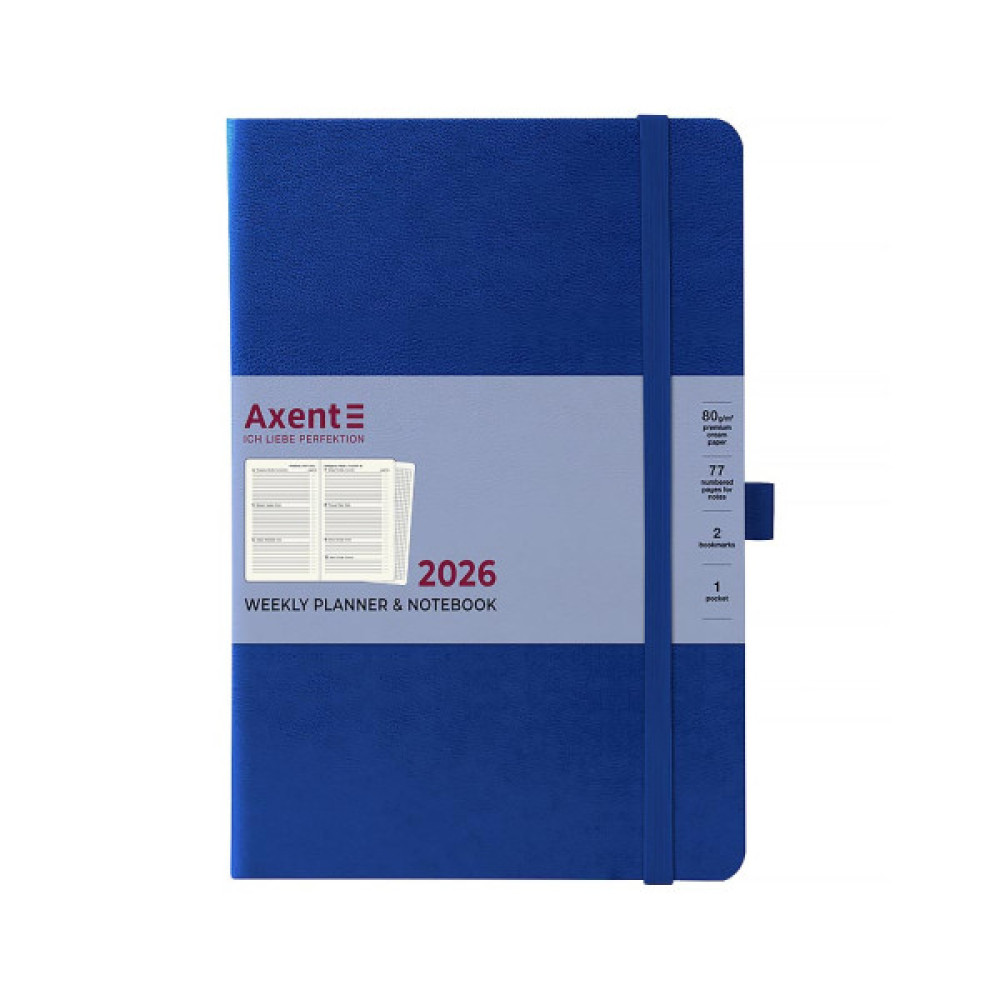 Тижневик Axent датований 2026 Grand Strong 195х255, синій (8530-26-02-A)