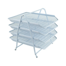 Лоток для паперів Axent горизонтальний 4-в-1, металевий, білий (2129-21-A)