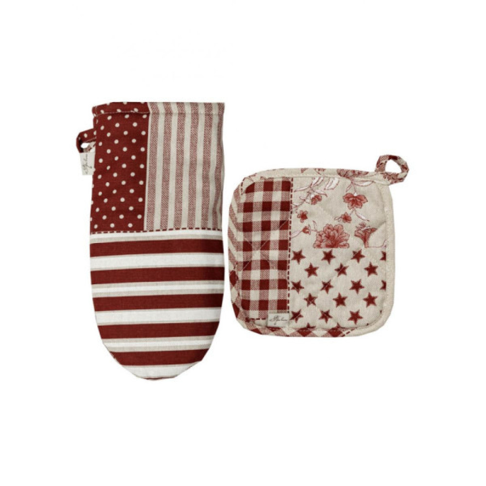 Кухонна прихватка Прованс Печворк бордо Господиня 20х20 см (031498)