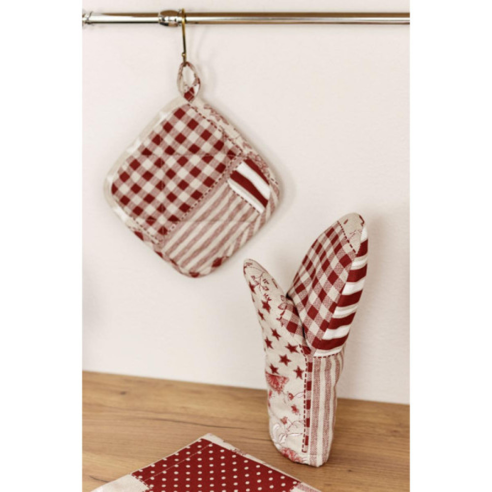 Кухонна прихватка Прованс Печворк бордо Господиня 20х20 см (031498)