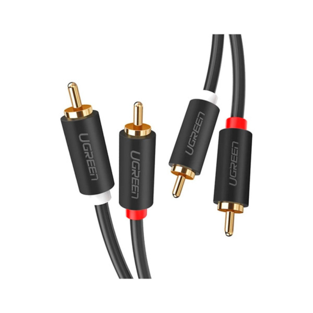 Кабель мультимедійний 2xRCA M to 2xRCA M 2.0m AV104 black Ugreen (10518)