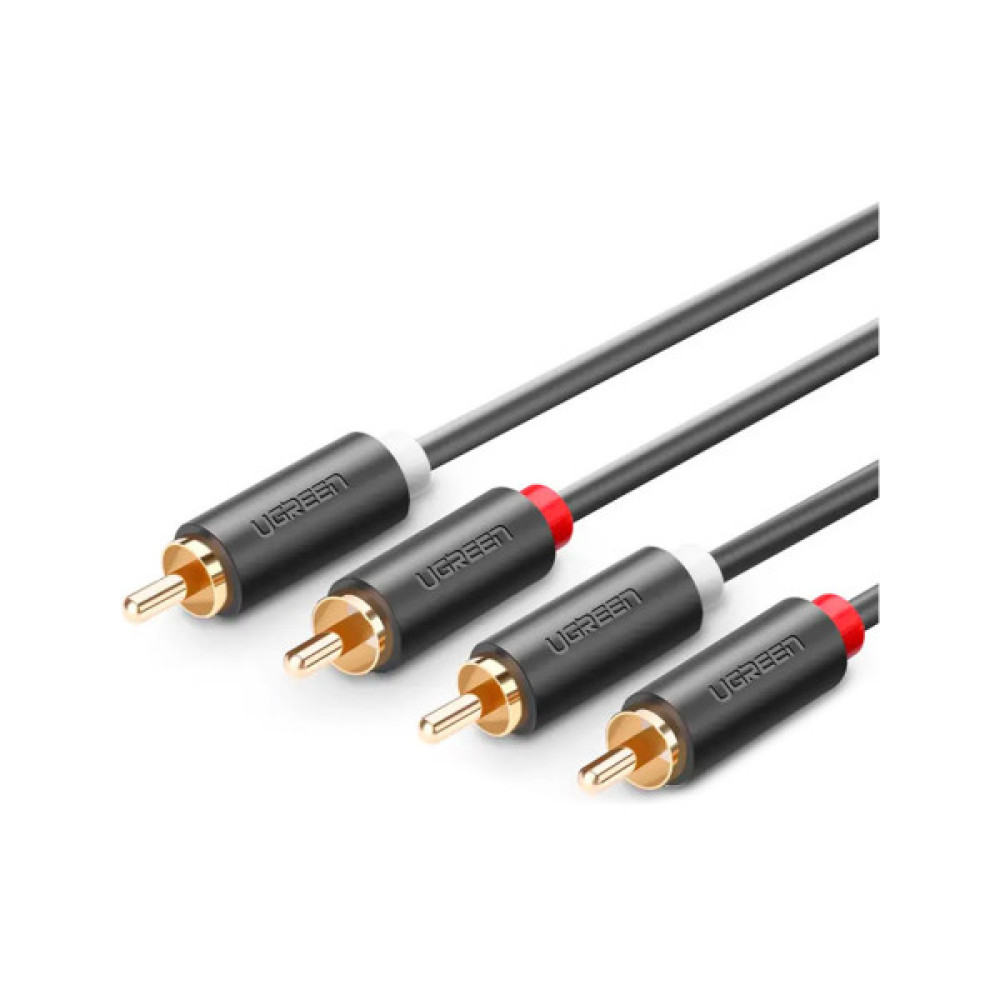 Кабель мультимедійний 2xRCA M to 2xRCA M 2.0m AV104 black Ugreen (10518)