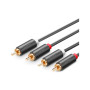 Кабель мультимедійний 2xRCA M to 2xRCA M 2.0m AV104 black Ugreen (10518)