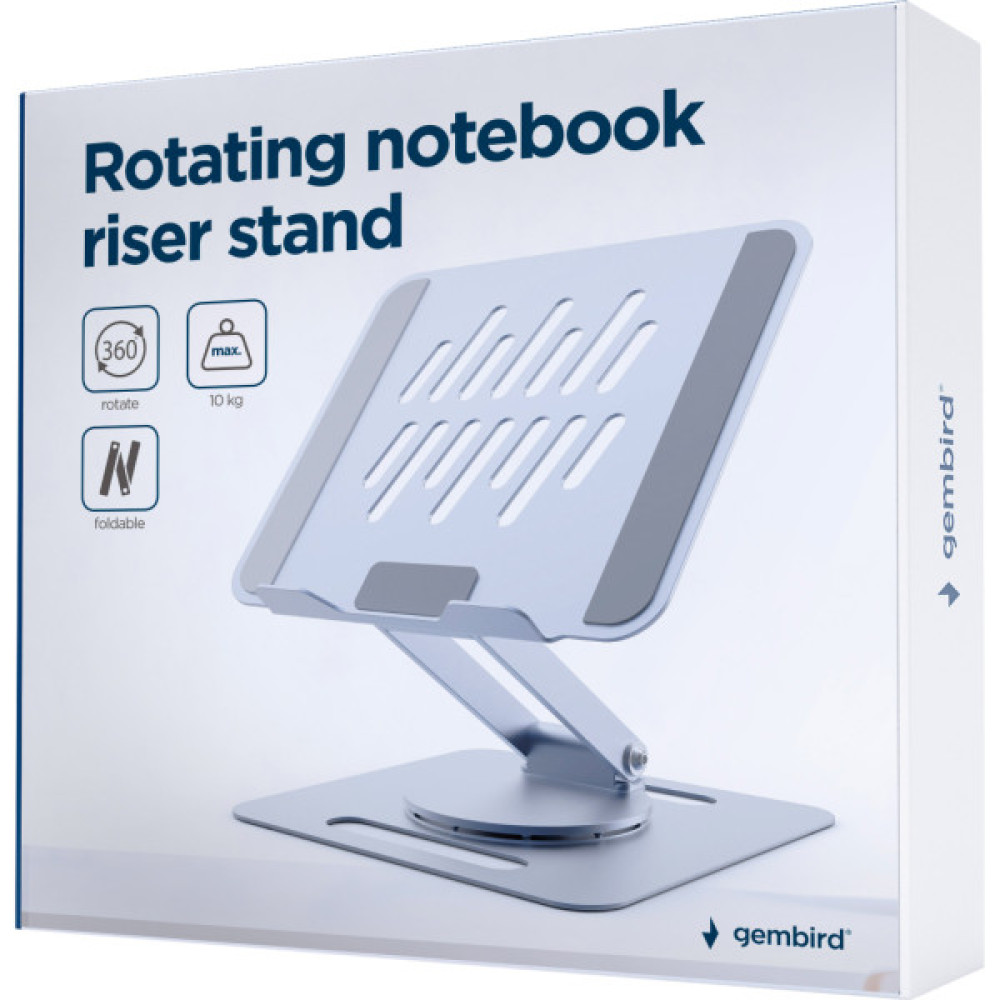 Підставка до ноутбука Gembird до 15.6", ругльована, обертова, алюміній (NBS-DR1-01)