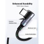 Дата кабель USB-C to USB-C 1.0m 100W (20V/5A) 90° corner braided black Ugreen (70696)