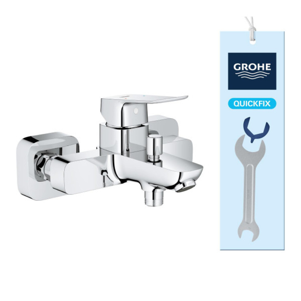 Змішувач для ванни Grohe QuickFix  Dice довж. виливу - 167мм, неповоротний, 1 важіль, хром
