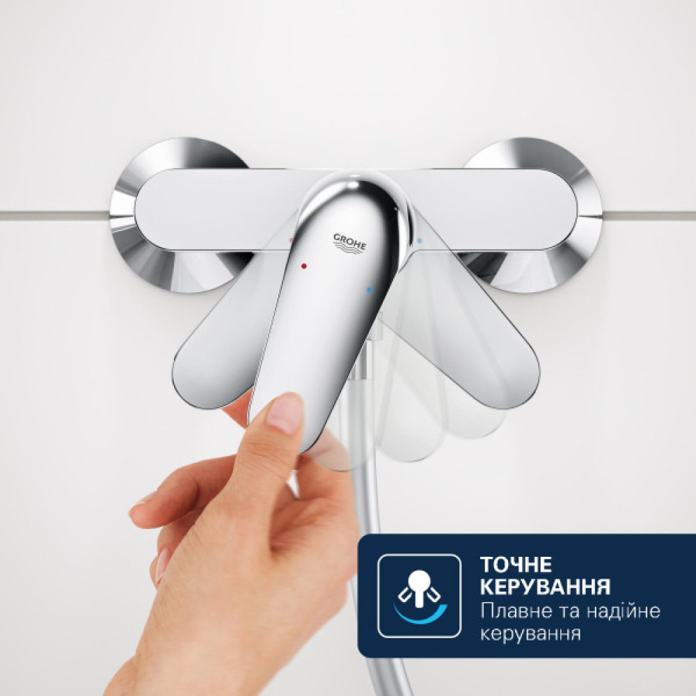 Змішувач для ванни Grohe QuickFix  Dice довж. виливу - 167мм, неповоротний, 1 важіль, хром