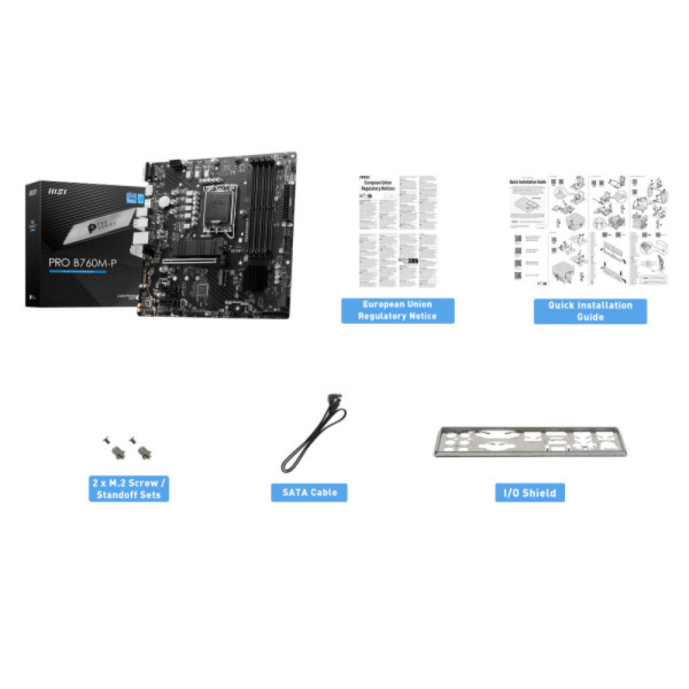 Материнcька плата MSI PRO B760M-P s1700 B760 4xDDR5 HDMI DP D-Sub mATX