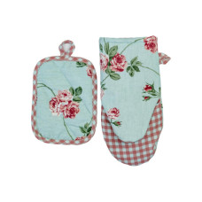 Кухонна прихватка Прованс Набір рукавиця 29х15 та прихватка 15х20 Трояндочки (035694)