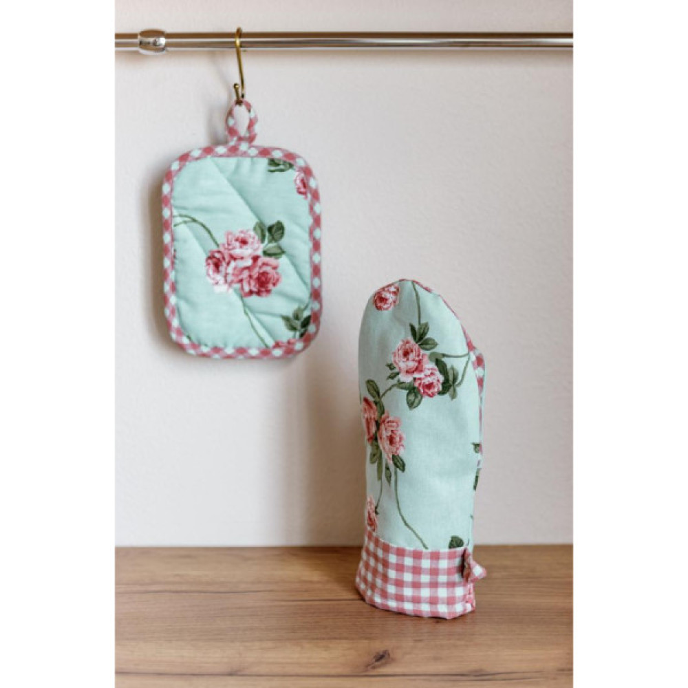 Кухонна прихватка Прованс Набір рукавиця 29х15 та прихватка 15х20 Трояндочки (035694)