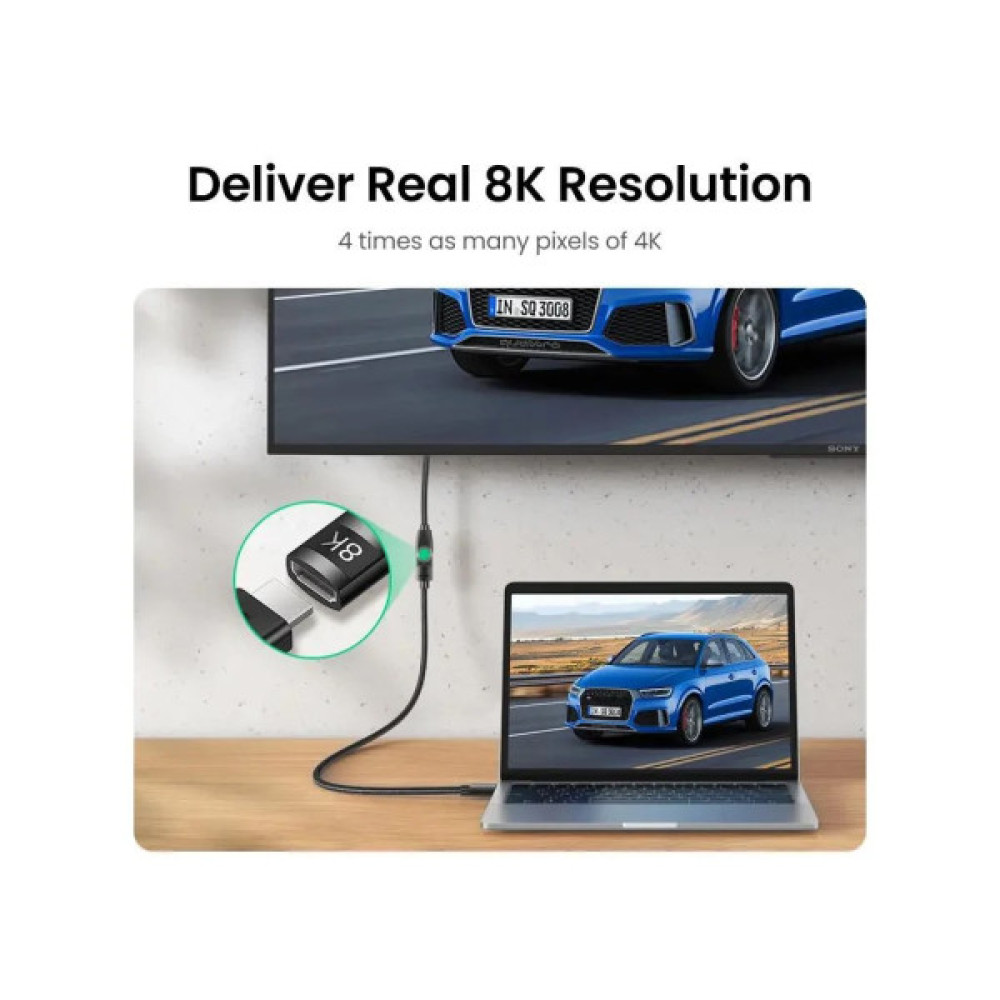 Кабель мультимедійний HDMI M to HDMI F 1.0m 8K HD151 black Ugreen (40447)