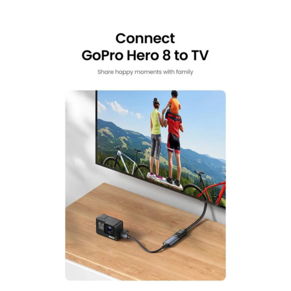 Кабель мультимедійний HDMI M to HDMI F 1.0m 8K HD151 black Ugreen (40447)