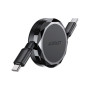 Дата кабель USB-C to USB-C 0.8m 60W dual retraction C13-03 Black Acefast (6974316280132)