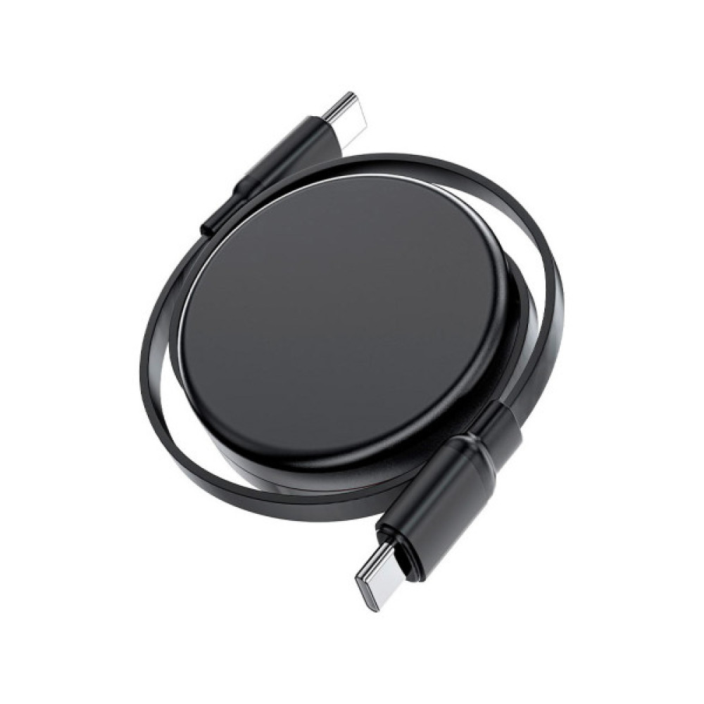 Дата кабель USB-C to USB-C 0.8m 60W dual retraction C13-03 Black Acefast (6974316280132)