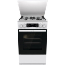 Плита Gorenje комбінована, 70л, 50x60см, метал. кришка, дисплей, IconLed, емальовані, білий
