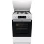 Плита Gorenje комбінована, 70л, 50x60см, метал. кришка, дисплей, IconLed, емальовані, білий