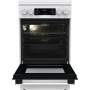 Плита Gorenje комбінована, 70л, 50x60см, метал. кришка, дисплей, IconLed, емальовані, білий