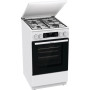 Плита Gorenje комбінована, 70л, 50x60см, метал. кришка, дисплей, IconLed, емальовані, білий