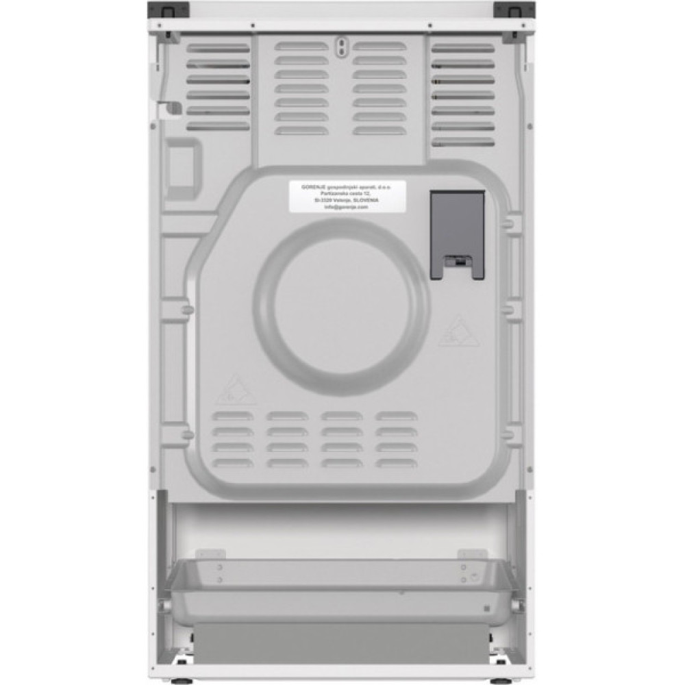 Плита Gorenje комбінована, 70л, 50x60см, метал. кришка, дисплей, IconLed, емальовані, білий