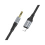 Кабель мультимедійний Lightning to 3.5mm M 1.0m nylon UPA26 black HOCO (6942007608817)