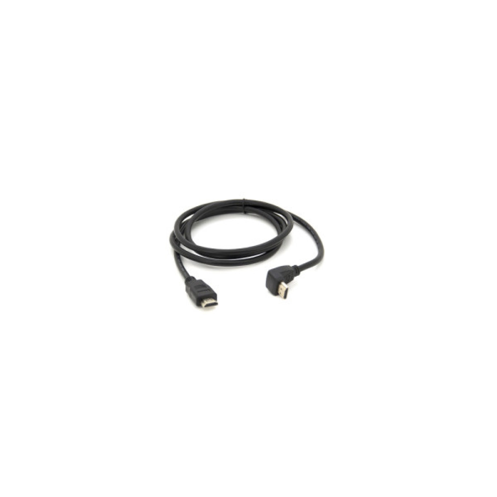 Кабель мультимедійний HDMI M to HDMI M 1.5m V1.4 90° corner black Merlion (YT-HDMI(M)/(M)HS-1.5m-90°)