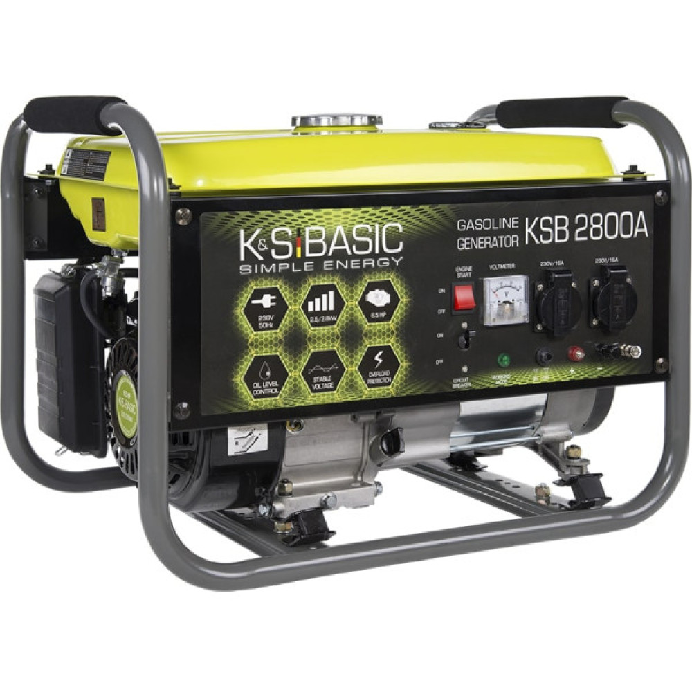 Генератор бензиновий Konner&Sohnen Basic KSB 2800A, 230В, 2.8кВт, ручний стартер, 36.2кг