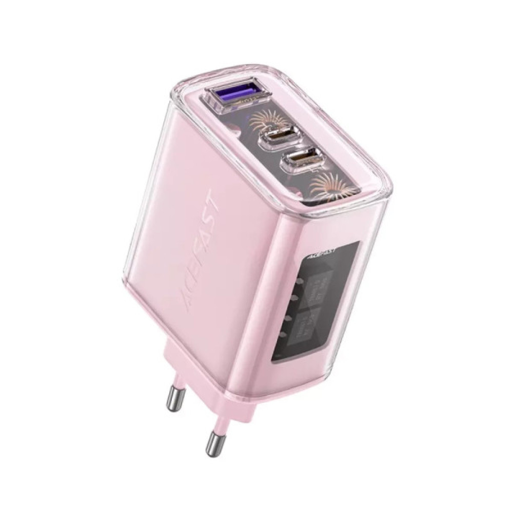 Зарядний пристрій Acefast 3xUSB 65W (2xUSB-C+USB-A) Gan A45 Fast Charger Cherry blossom (6974316282082)