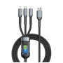 Дата кабель USB 2.0 AM to Lightning + Micro 5P + USB-C 1.2m 100W nylon black XoKo (SC-3100)