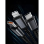 Дата кабель USB 2.0 AM to Lightning + Micro 5P + USB-C 1.2m 100W nylon black XoKo (SC-3100)