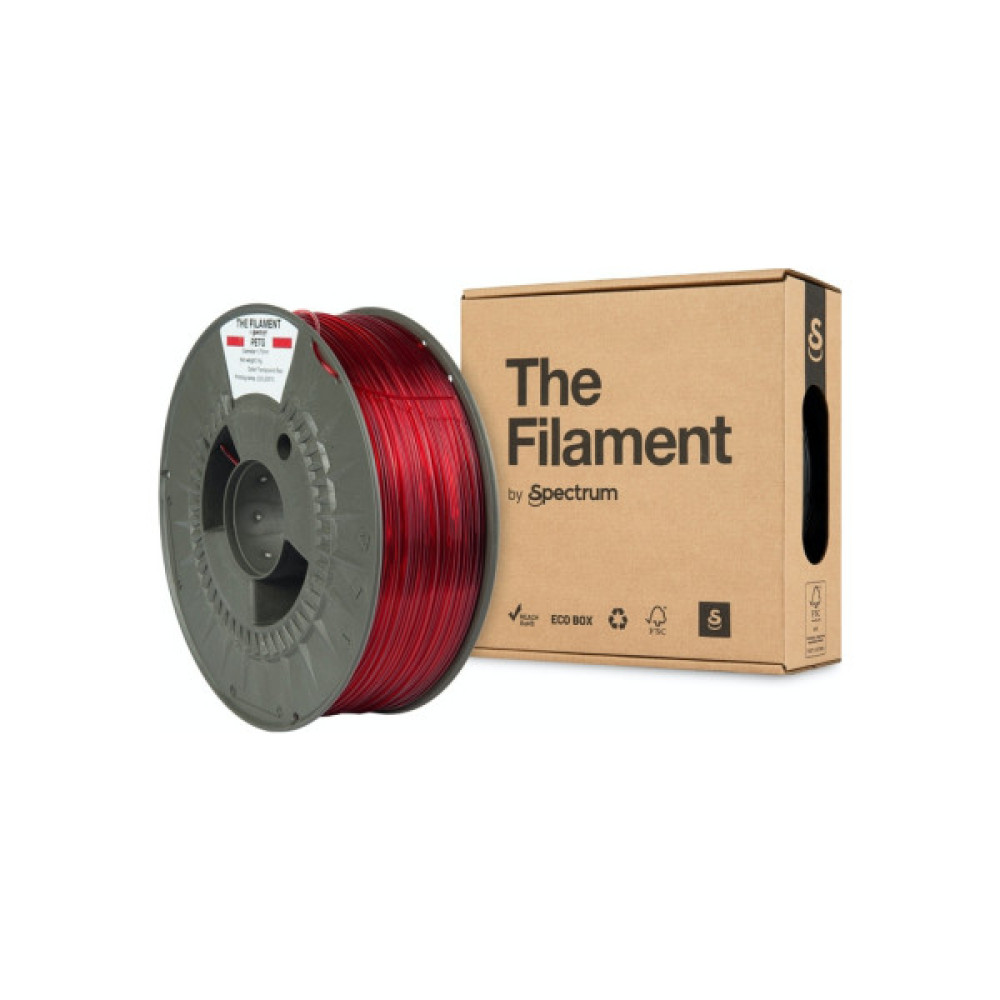 Пластик для 3D-принтера The Filament PETG 1.75mm TRANSPARENT RED 1kg (TF-24028)