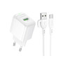 Зарядний пристрій BOROFONE 1xUSB QC3.0 18W + cable UAB-A to USB-C BAS42A white (6941991113802)