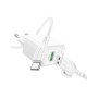 Зарядний пристрій BOROFONE 1xUSB QC3.0 18W + cable UAB-A to USB-C BAS42A white (6941991113802)